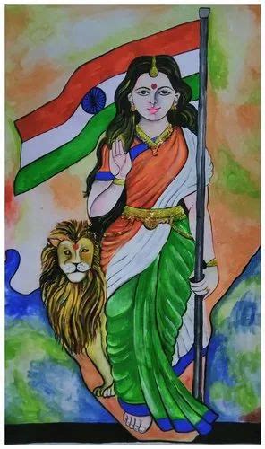 Color Bharat Mata Painting, Size: A3sheet at Rs 160 in Koderma | ID ...