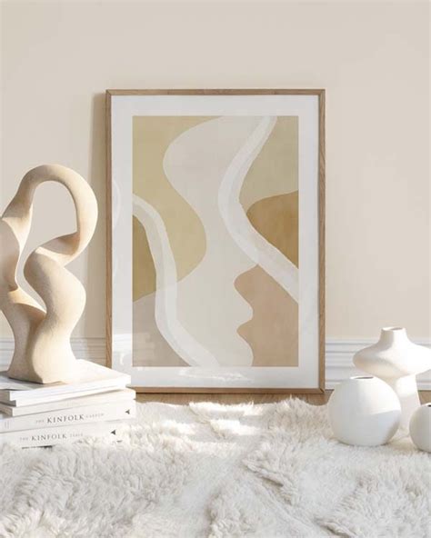 Abstract Yellow Shapes No1 Poster - Abstract shapes in beige - desenio ...