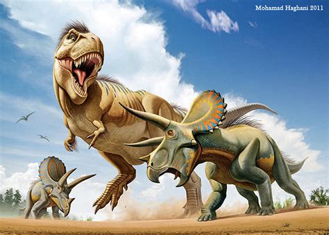 Tyrannosaurus Rex VS Triceratops Digital Art by Mohamad Haghani | Fine ...