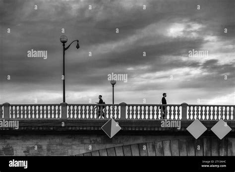 People crossing the Pont des Invalides bridge, Paris, France Stock ...