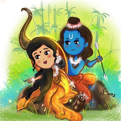 Ram Sita Cartoon Wallpaper ~ 240x320 Mobile Wallpapers|hanuman Showing ...