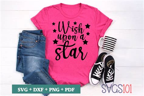 Wish Upon A Star SVG Cuttable file - DXF, EPS, PNG, PDF | SVG Cutting File