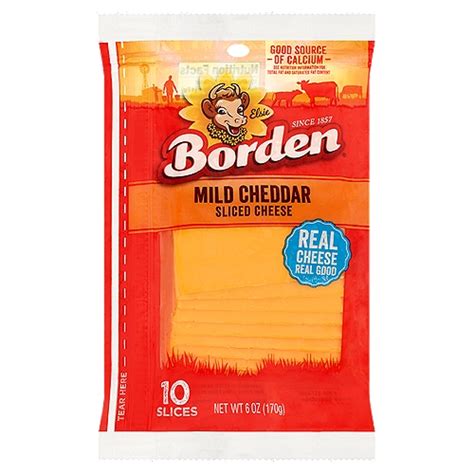 Borden Mild Cheddar Sliced Cheese, 10 count, 6 oz