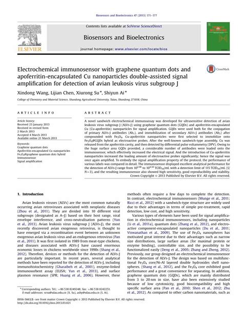 (PDF) Electrochemical immunosensor with graphene quantum dots and ...