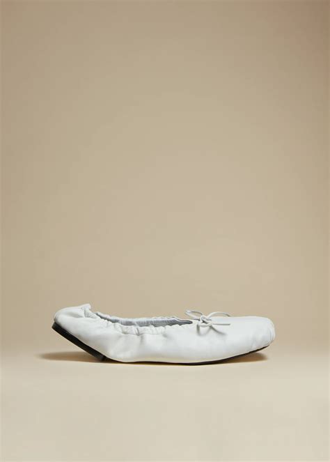 The Ashland Ballet Flat in White Leather | Ballet flats, Flats, White ...