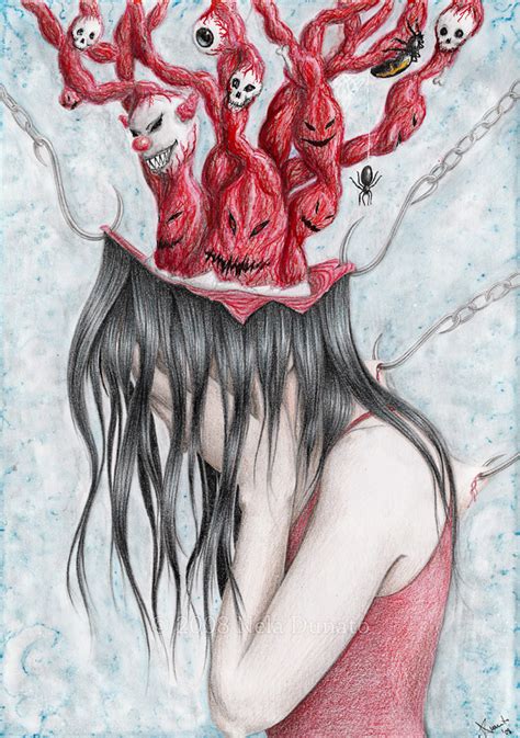 Nightmares – gory horror drawing | Nela Dunato Art & Design