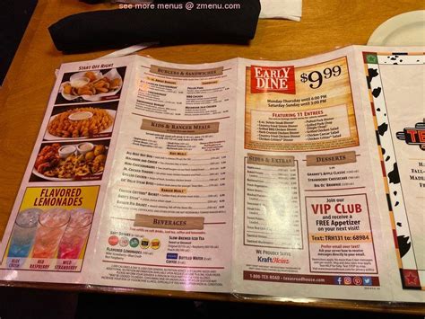 Menu at Texas Roadhouse BBQ, East Peoria