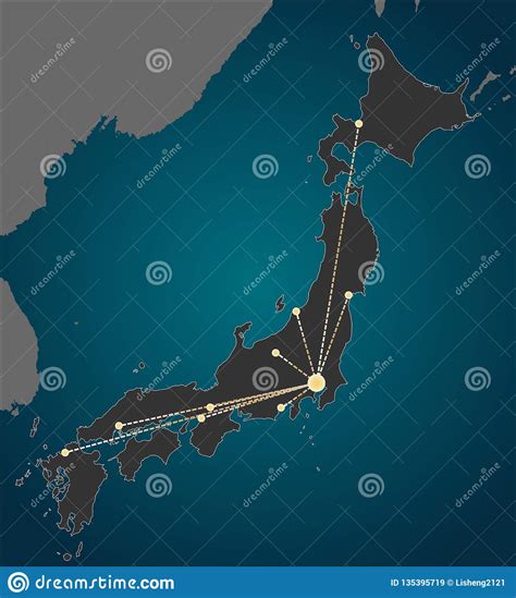 Tokyo Center, a Map of Japan Stock Vector - Illustration of commercial ...