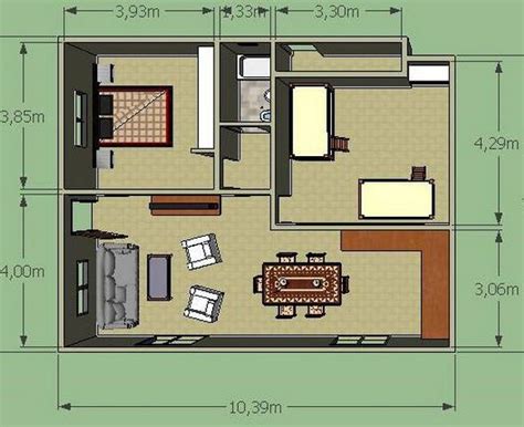 Plano de casa sencilla de 8 x 10 m | Planos de casas modernas