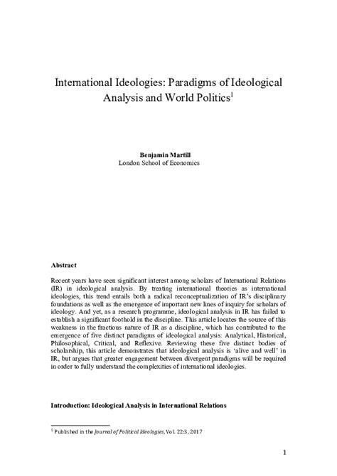 (DOC) International ideologies: paradigms of ideological analysis and ...