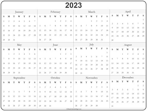 year 2023 calendar templates 123calendarscom - 2023 calendar templates ...