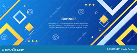 Abstract Blue Banner Design with Blue Geometric Background. Vector ...