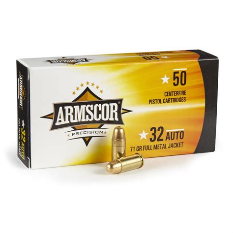 Armscor .32 ACP Ammo, 71 Grain FMJ, 50 Rounds - 644886, .32 ACP Ammo at ...