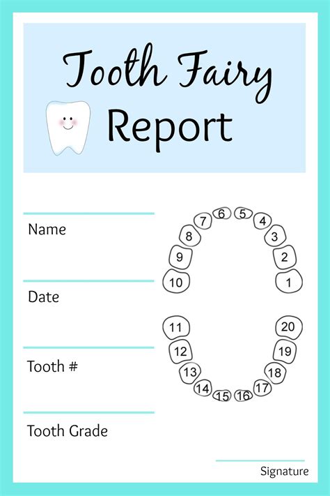 Tooth Fairy Ideas And Free Printables: Tooth Fairy Letterhead Report Card