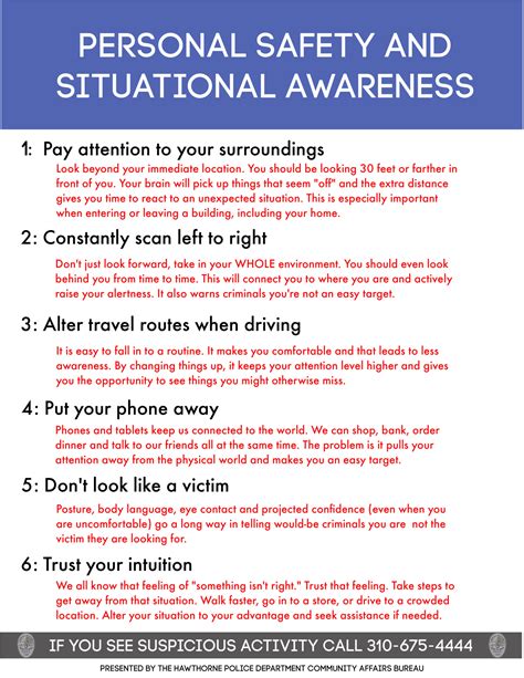 Situational awareness tips — Hawthorne police