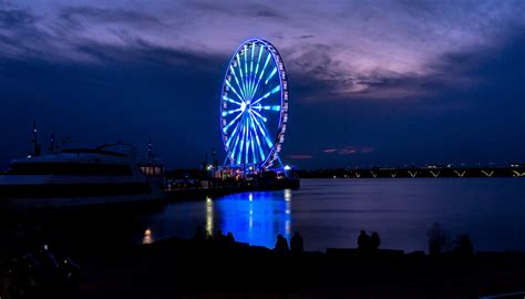 Wallpaper : ferris wheel, night, shore 6000x3425 - goodfon - 1181271 ...