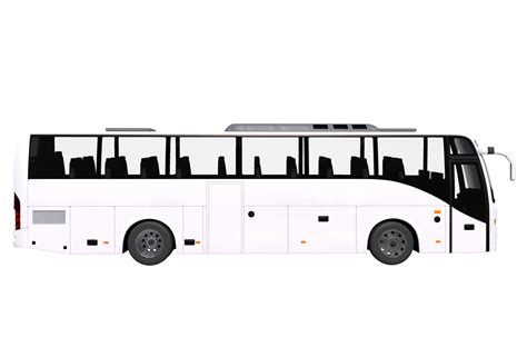 Modern White Bus Side View 25277169 PNG