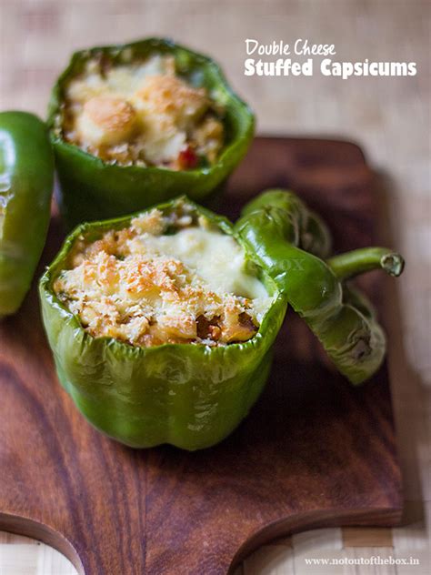 Double Cheese Stuffed Capsicums | Not Out of the Box