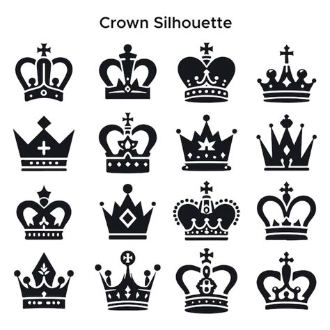 Premium Vector | Free vector hand drawn crown silhouette set