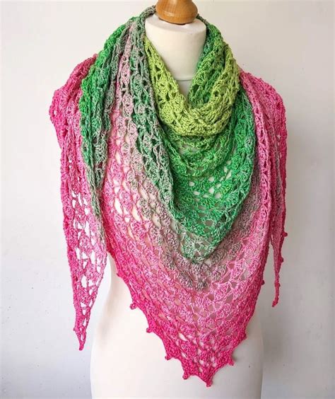 Crochet Triangle Shawl with Shells FREE Pattern - Fragrant Shawl ...