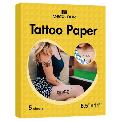 MECOLOUR Printable Temporary Tattoo Paper 5 Sets 8.5X11 | DIY Inkjet ...