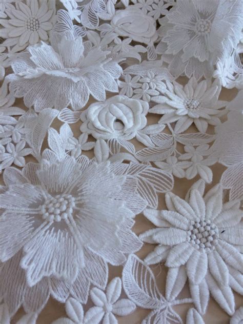 3D white flower lace fabric Wedding lace by ImperialLingerie