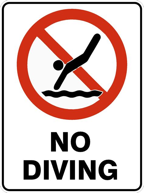 no diving sign - Clip Art Library