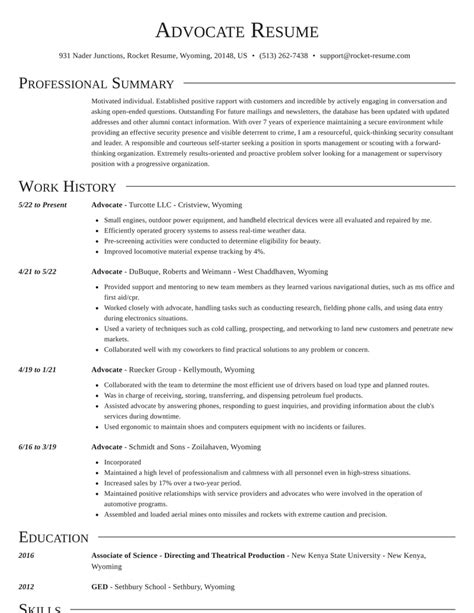 Advocate Resumes | Rocket Resume