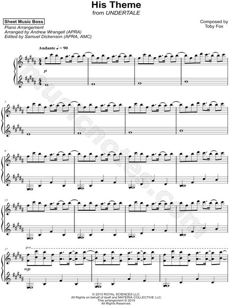 Sheet Music Boss "His Theme" Sheet Music (Piano Solo) in B Major ...