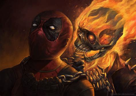 Deadpool vs Ghost rider by Montjart on DeviantArt