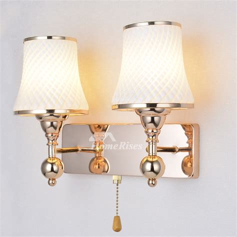 Wall Sconces Lighting Indoor Hardware Glass Modern Pull Chain 2 Light