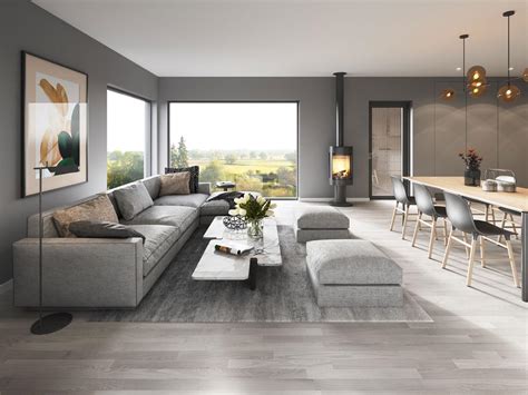 Living Room Grey Wooden Floor - Home Alqu