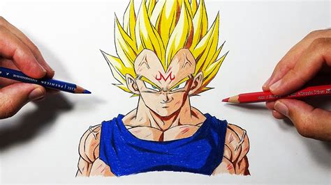 How To Draw MAJIN VEGETA SSJ2 - Step By Step Tutorial! - YouTube