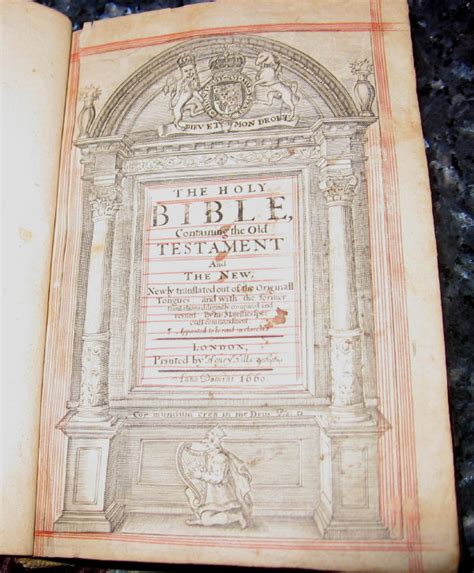 King James - 1660 - Bible - Historic Bibles & Engravings