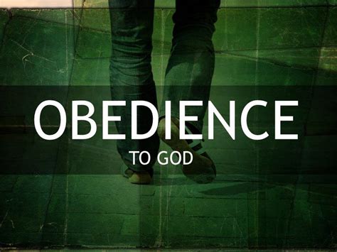 Obedience To God, It's Not An Outward Behavior, It's An Inward Fact ...