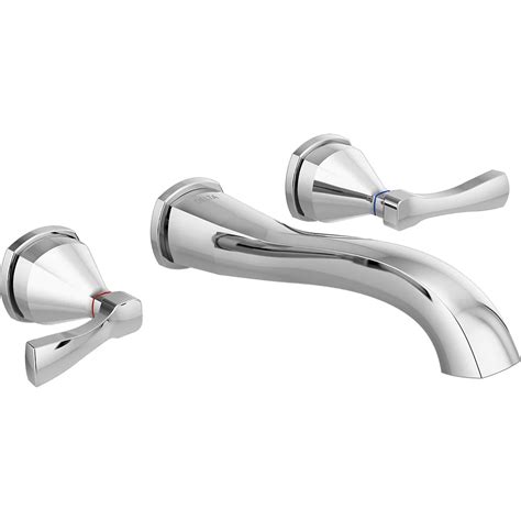 Delta Stryke 8 in. Widespread Two-Handle Wall-Mount Bathroom Faucet in ...