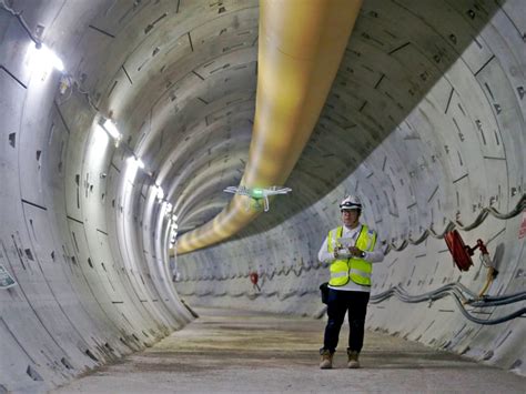 Drone demo at TEL tunnel for visiting Finnish Transport Minister - TODAY