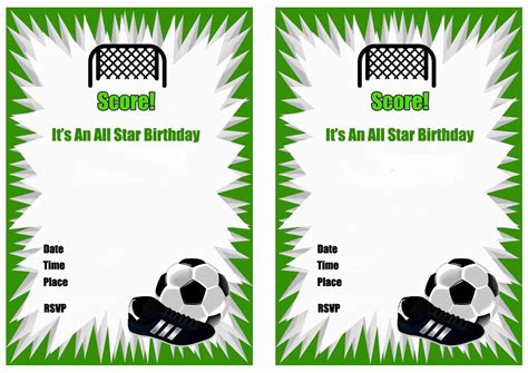 Soccer Party Invitation Template