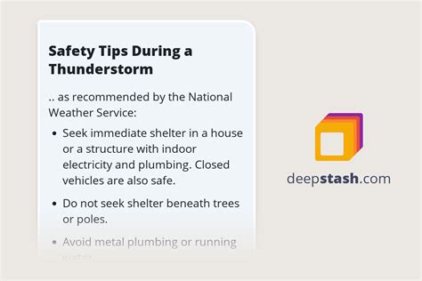 Safety Tips During a Thunderstorm - Deepstash