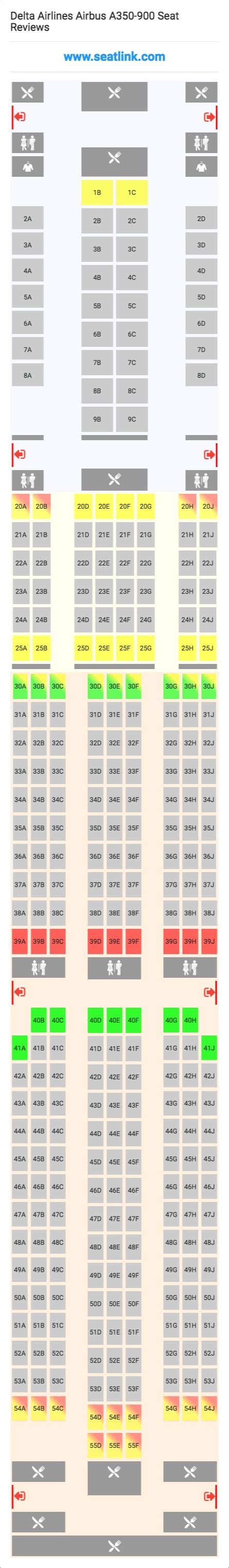 Delta Airlines Airbus A350-900 Seat Map