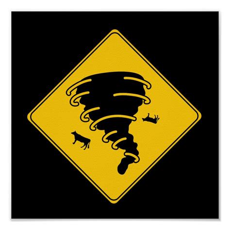 Road Sign- Tornado Poster | Zazzle | Road signs, Funny road signs ...