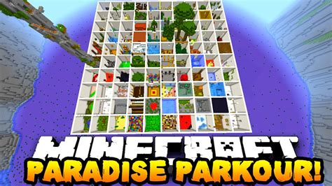 Minecraft PARADISE PARKOUR! (Over 100 Stages & Hour Long Parkour Map ...