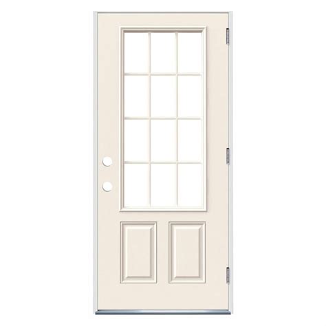 Jeld wen 32 in x 80 in 12 lite primed steel prehung right hand outswing ...