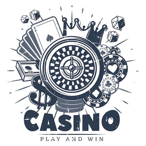 Free Vector | Vintage Monochrome Casino Logo Template