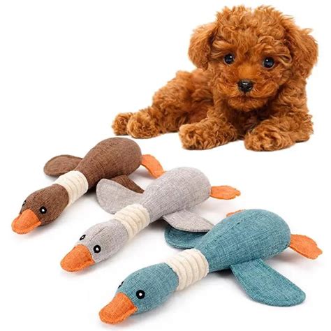 1pc Funny Pet Puppy Chew Squeak Plush Wild Goose Pet Dog Toy for Puppy ...