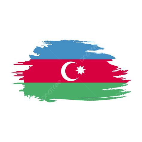 Azerbaijan Flag Stylized On White Transparent Background, Azerbaijan ...