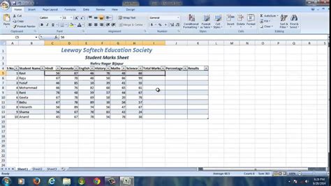 Nice Student Mark Sheet In Excel Format Pdf Construction Weekly Report ...