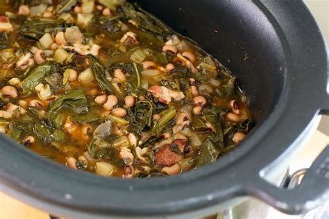 Slow Cooker Black-Eyed Peas and Collard Greens Recipe