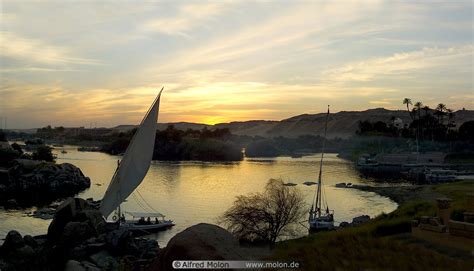 Photo of Sunset on Nile river. Nile River Sunsets, Aswan, Egypt