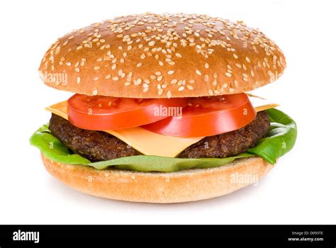 Beef burger isolated over white background Stock Photo - Alamy